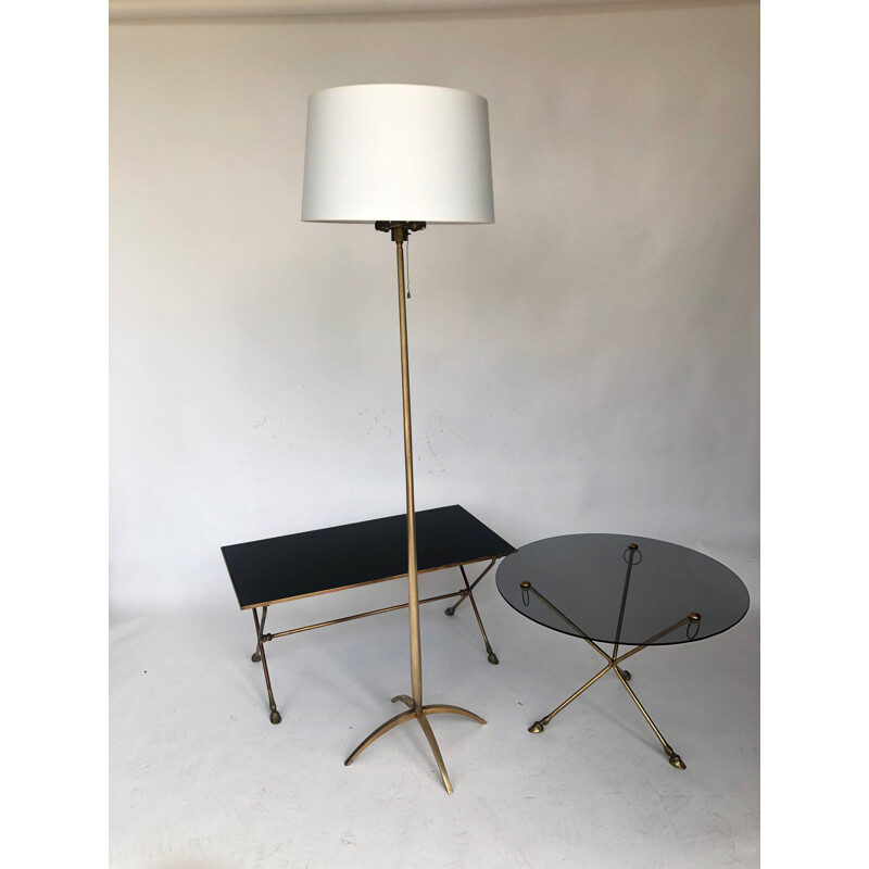 Vintage gilt bronze floor lamp 1950