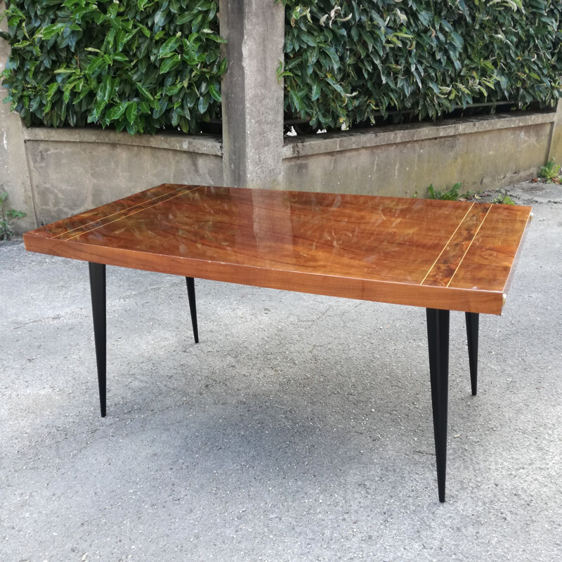 Vintage walnut table, France 1960