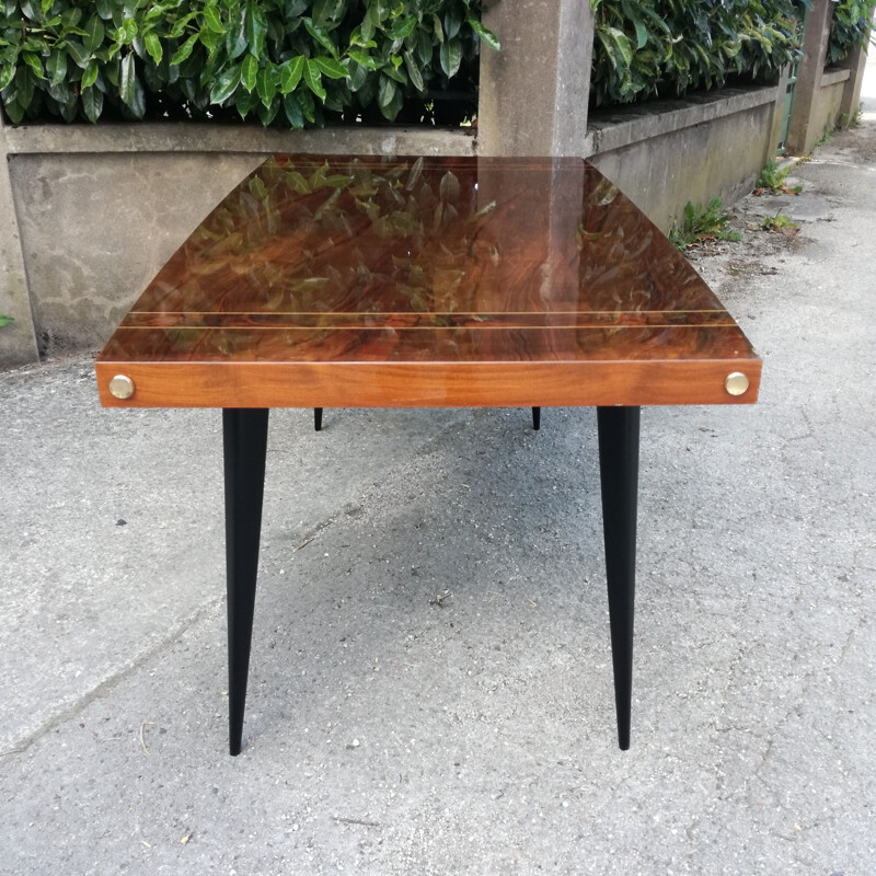 Vintage walnut table, France 1960