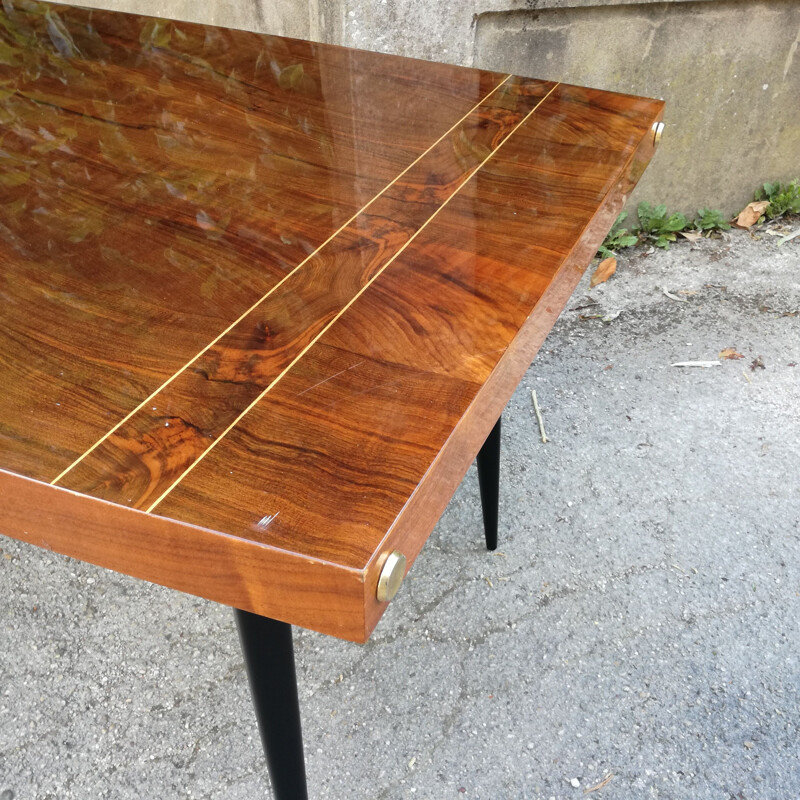 Table vintage en noyer, France 1960