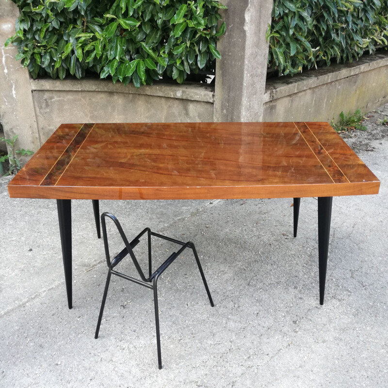Vintage walnut table, France 1960