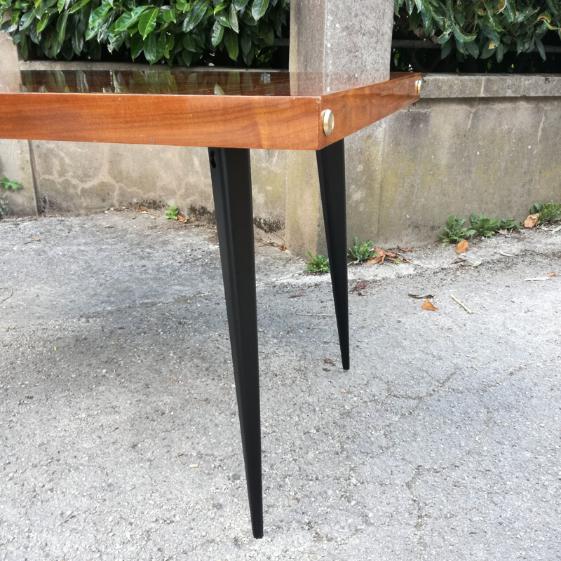 Vintage walnut table, France 1960