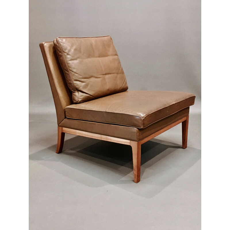 Vintage leather armchair Kill International 1960