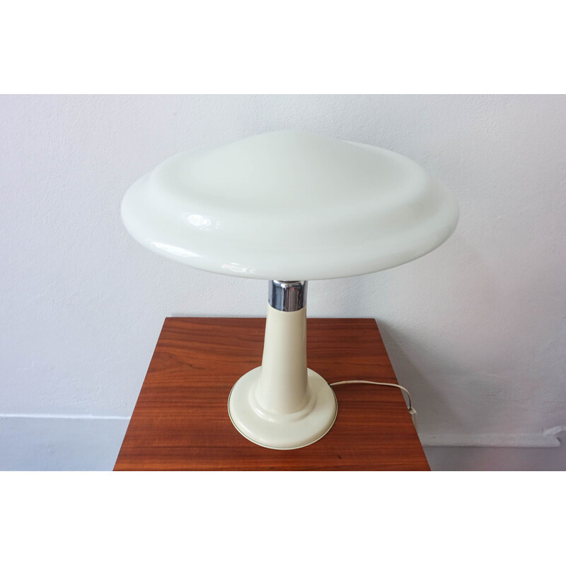 Vintage UFO Opaline Glass Table Lamp from Gaivota, 1970s