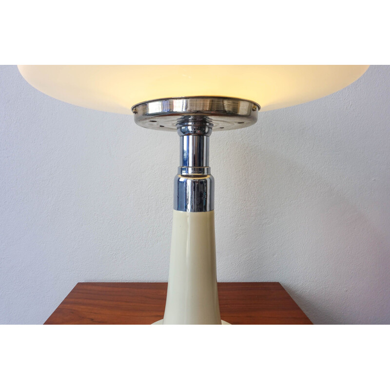 Lampe de table vintage OVNI en verre opalin de Gaivota 1970
