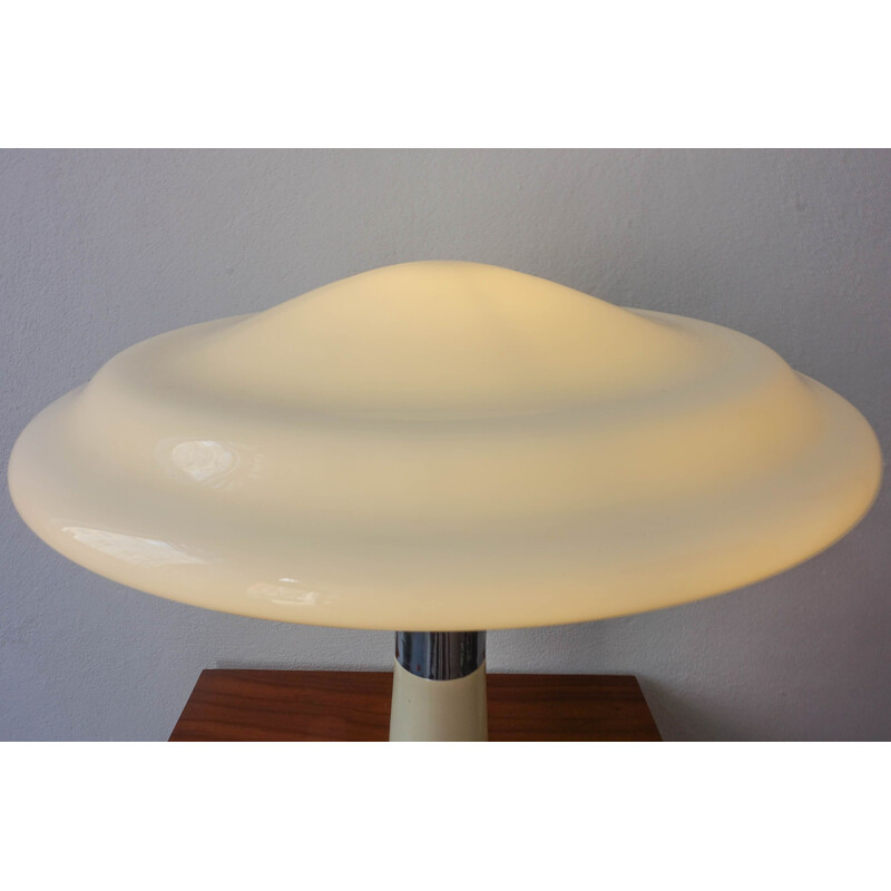 Vintage UFO Opaline Glass Table Lamp from Gaivota, 1970s