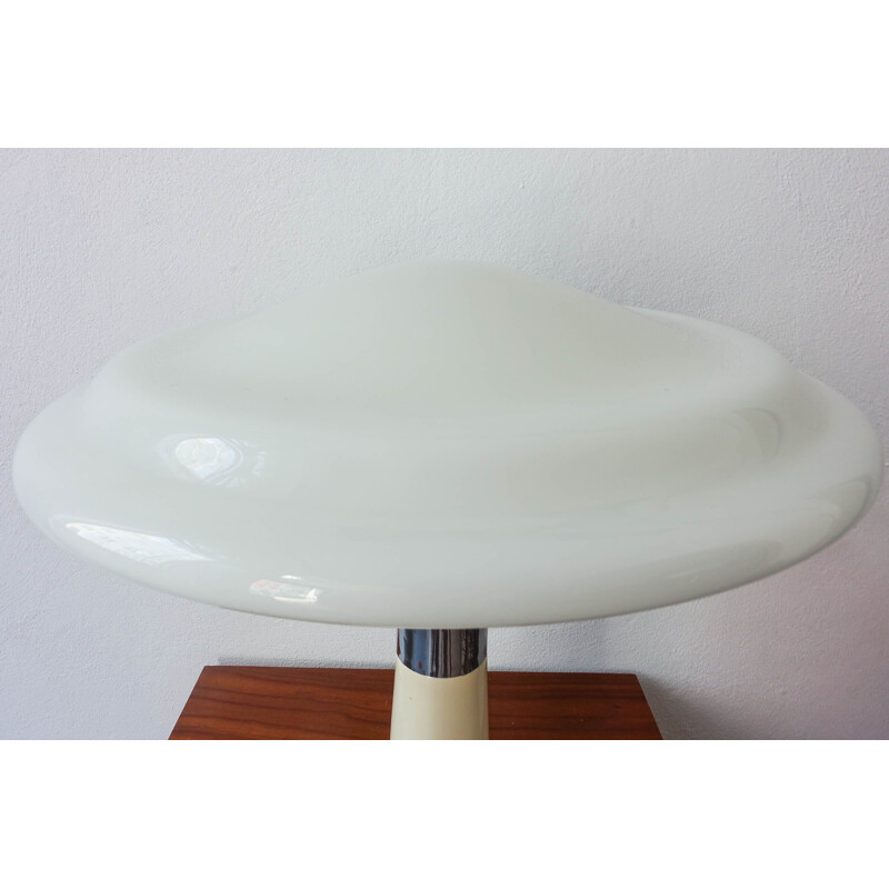 Vintage UFO Opaline Glass Table Lamp from Gaivota, 1970s