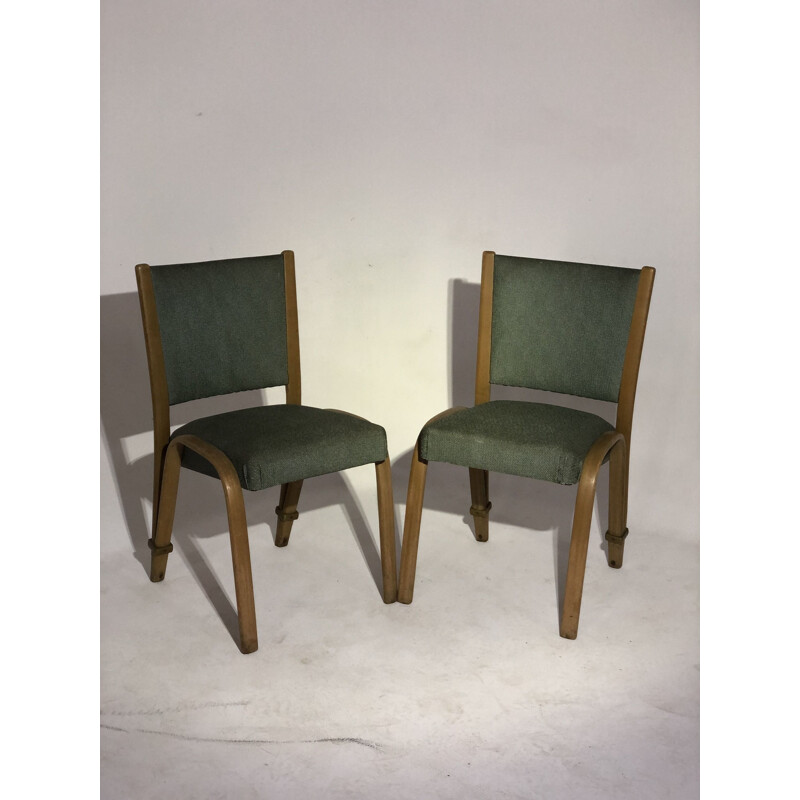 Pair of Vintage Skai and Bow-wood Chairs 