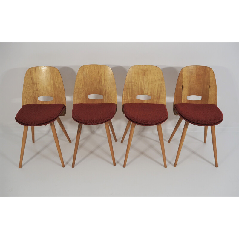 Set of 5 vintage Dining Chairs and table from Tatra, 1960s