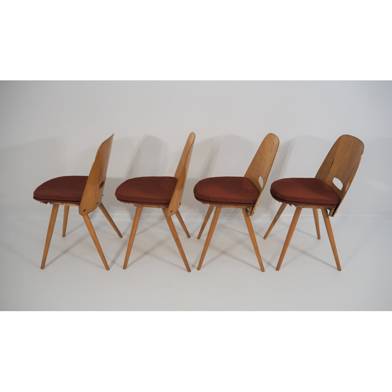 Set of 5 vintage Dining Chairs and table from Tatra, 1960s