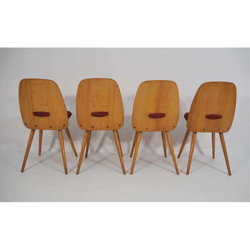 Set of 5 vintage Dining Chairs and table from Tatra, 1960s