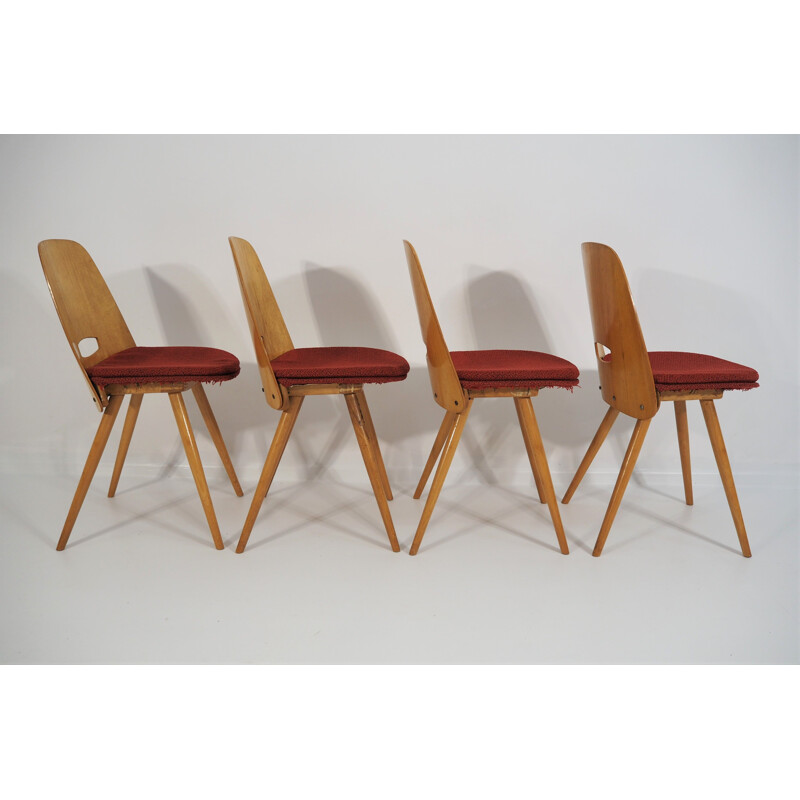 Set of 5 vintage Dining Chairs and table from Tatra, 1960s