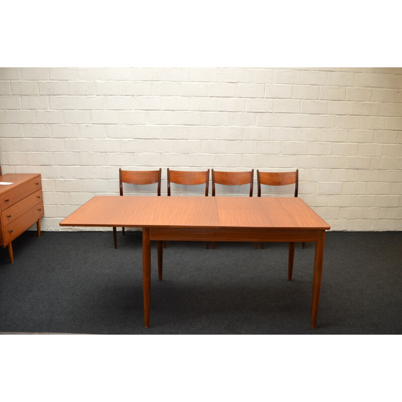 Dining set of a Pastoe extendable table and 4 chairs, Cees BRAAKMAN - 1970s