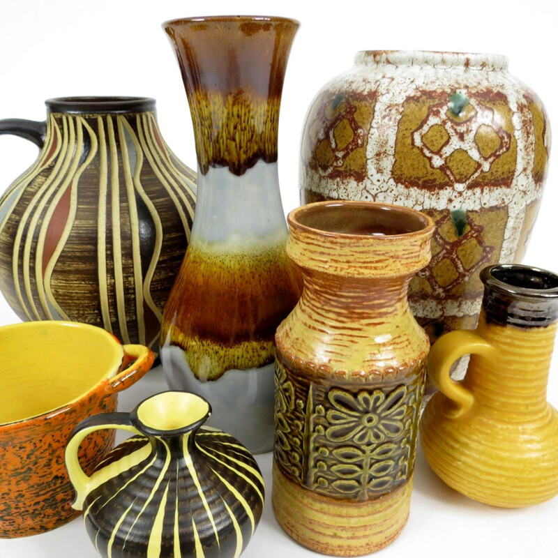Ensemble de 15 vases vintage en céramique