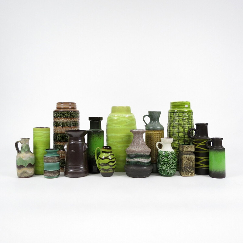 Set of 15 vintage ceramic vases