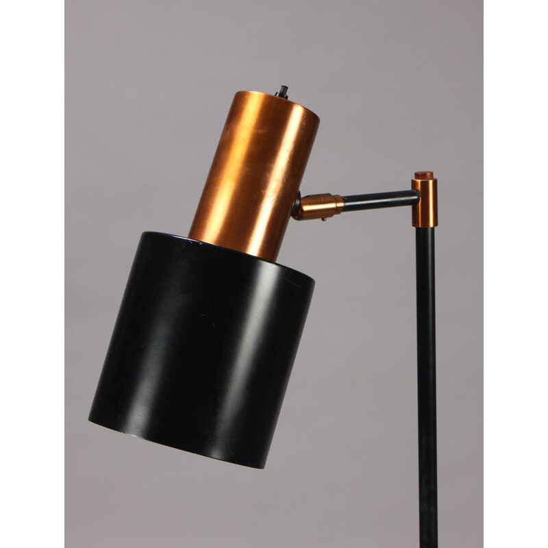 Vintage Studio Floor Lamp by Jo Hammerborg Copper and lacquered metal