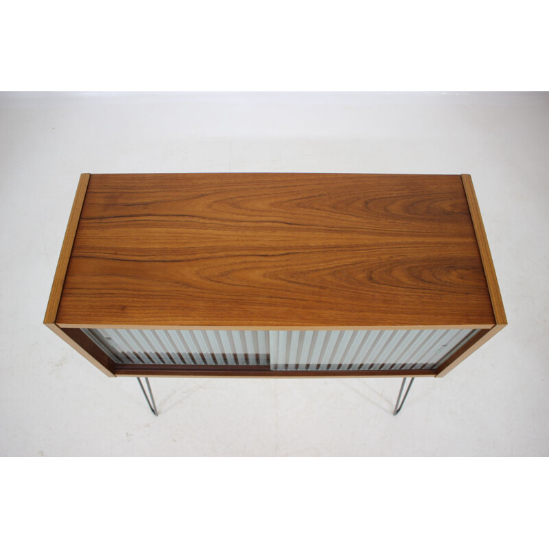 Vintage Teak Glass Cabinet, Denmark 1960s