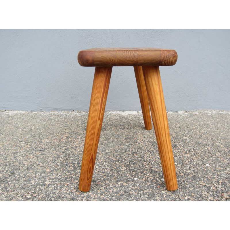 Vintage Scandinavian pine stool