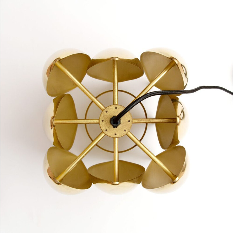 Vintage Pendant lamp 'Kastor' in brass by Jo Hammerborg For Fog and Morup 1960's