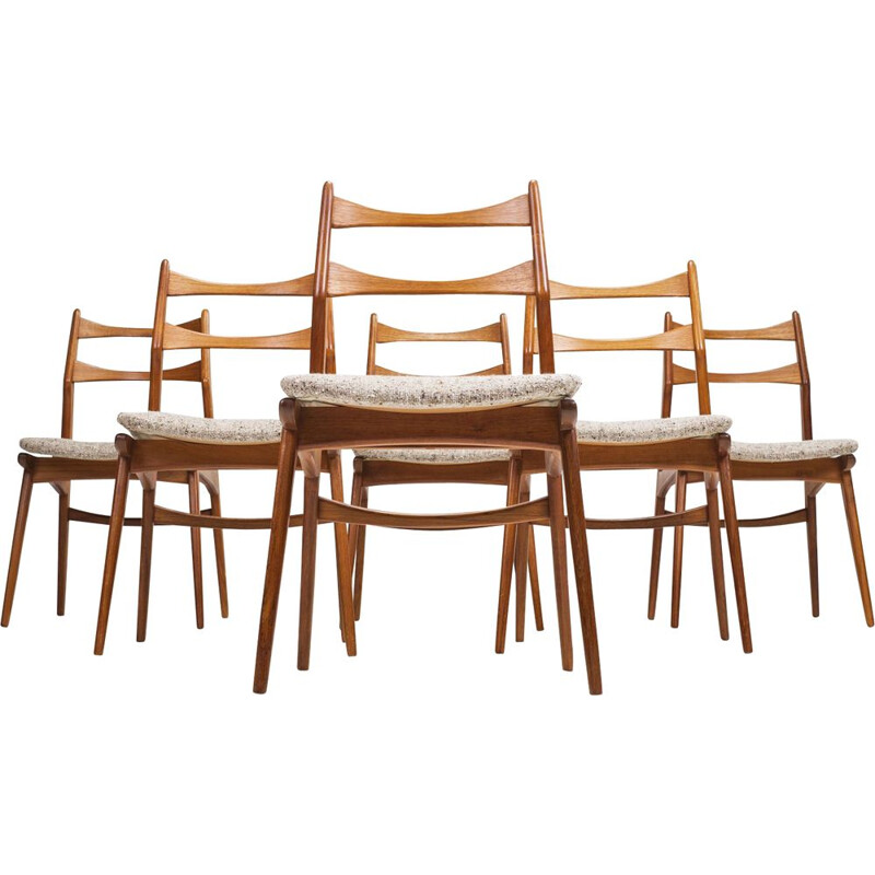 Set of 6 Mid-Century Teak Dining Chairs from Habeo