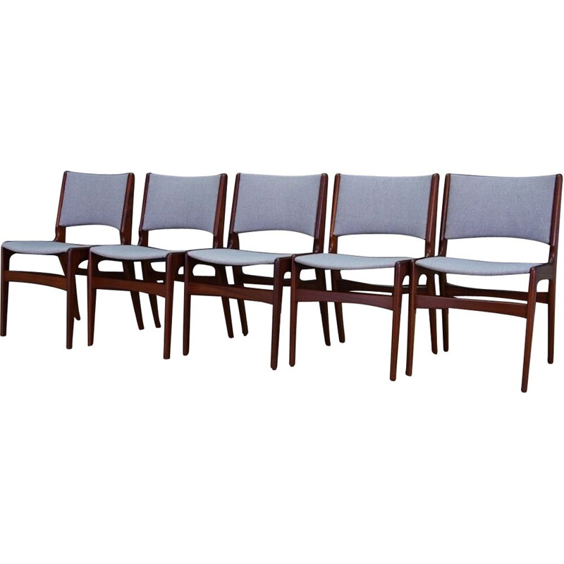Set of 5 chairs by Johannes Andersen for Uldum Møbelfabrik Scandinavian  1970s