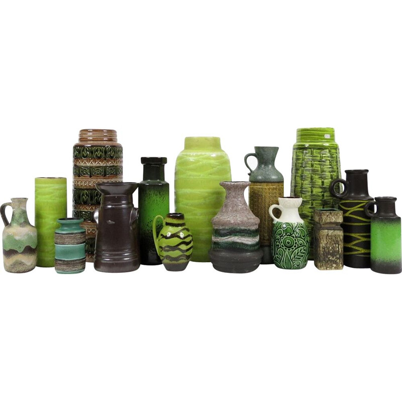 Set of 15 vintage ceramic vases