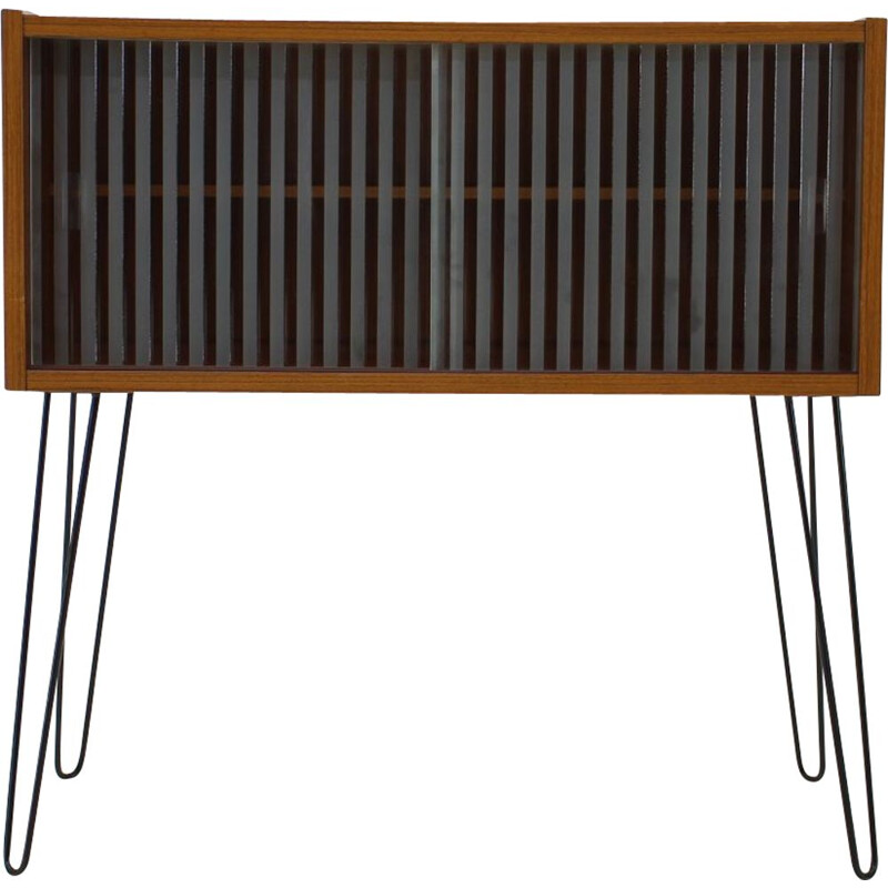 Vintage Teak Glass Cabinet, Denmark 1960s