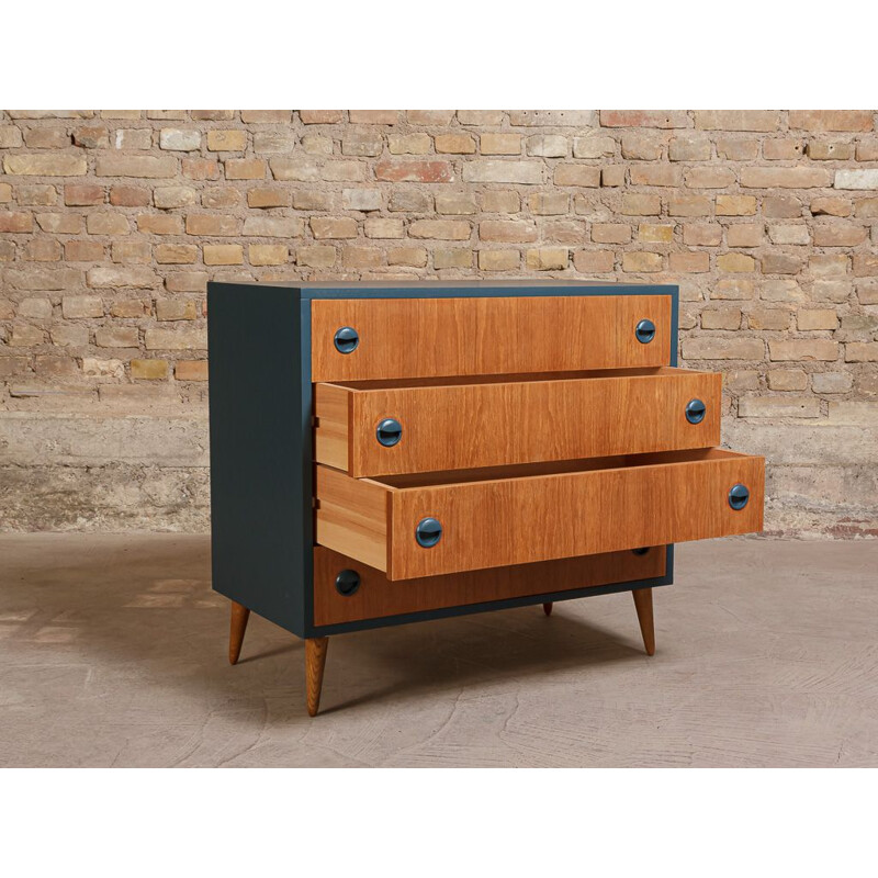 Vintage midnight blue revamped dresser with 4 drawers