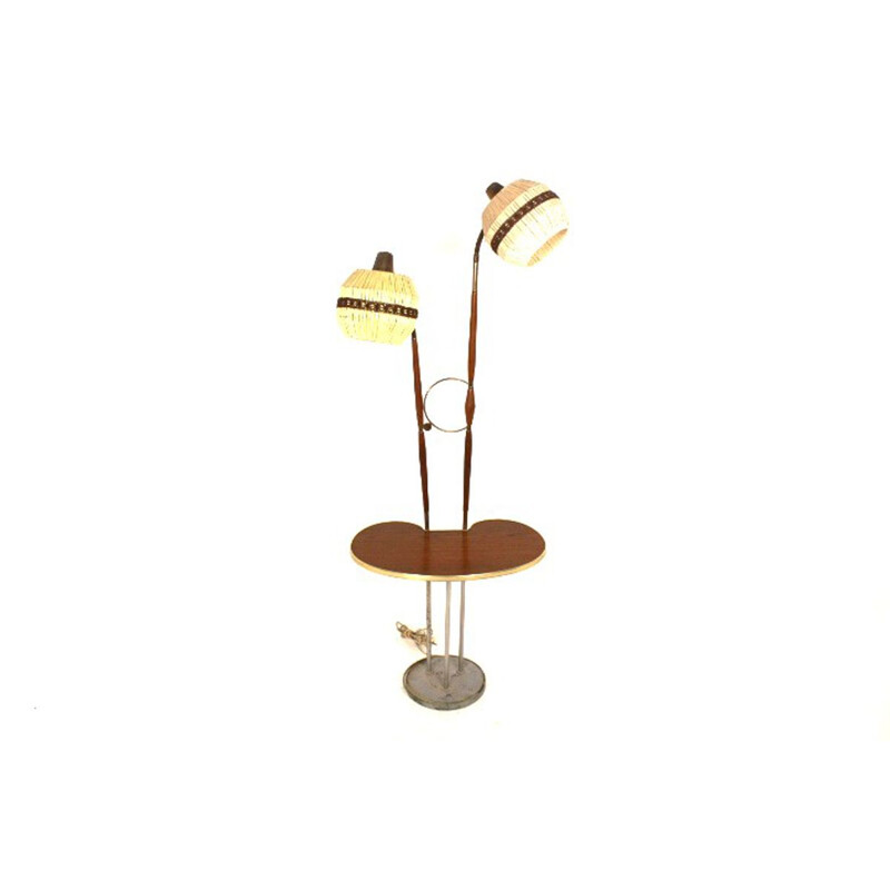 Vintage 2 armige metalen vloerlamp, Zweden, 1950