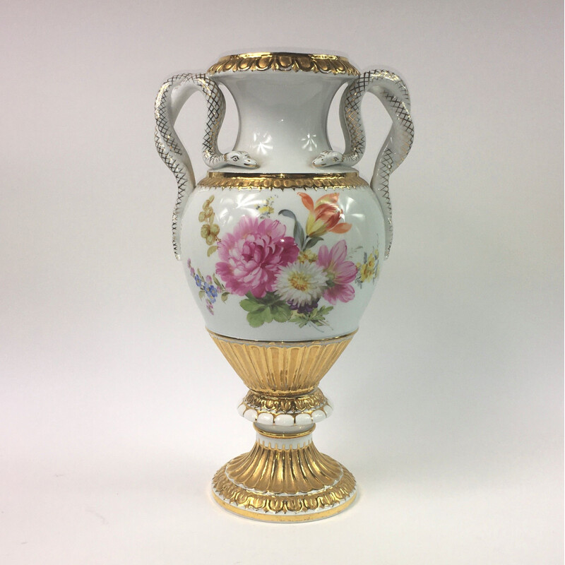 Vase serpent vintage par Ernst August Leuteritz pour Meissen, Allemagne 19ème siècle
