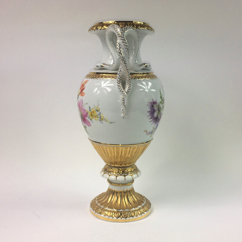 Vintage snake vase by Ernst August Leuteritz for Meissen, Germany 19th century