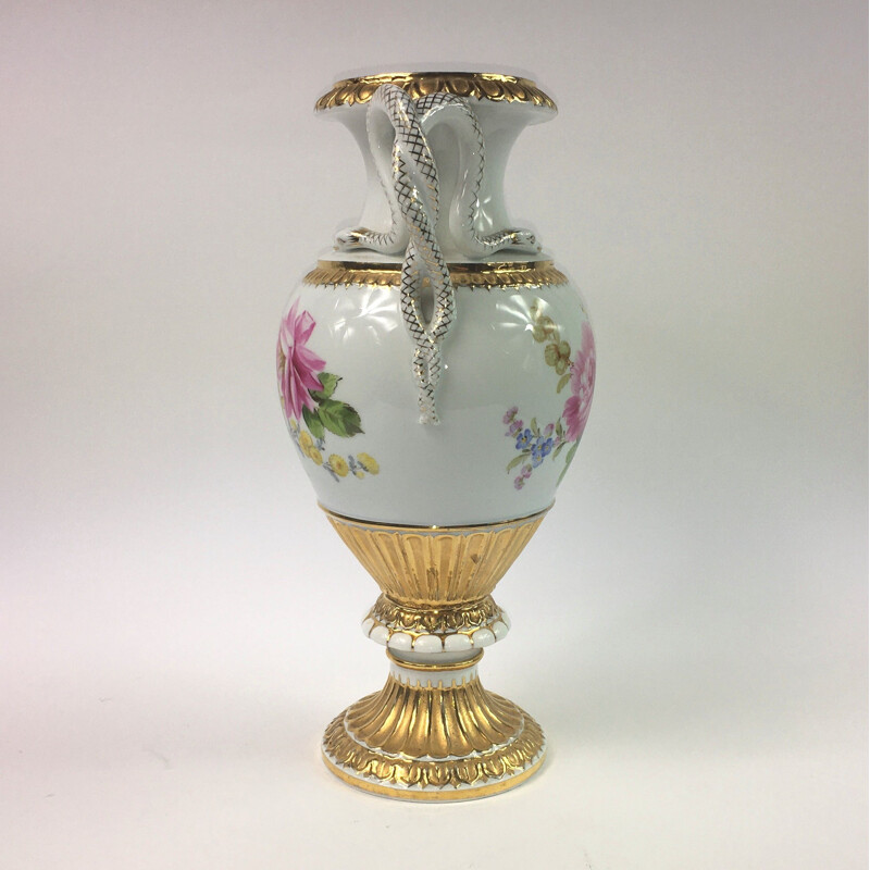 Vase serpent vintage par Ernst August Leuteritz pour Meissen, Allemagne 19ème siècle