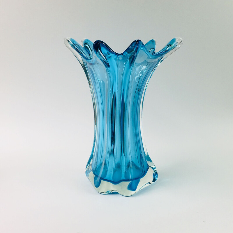 Vintage Murano Glass Vase from Fratelli Toso, 1950s