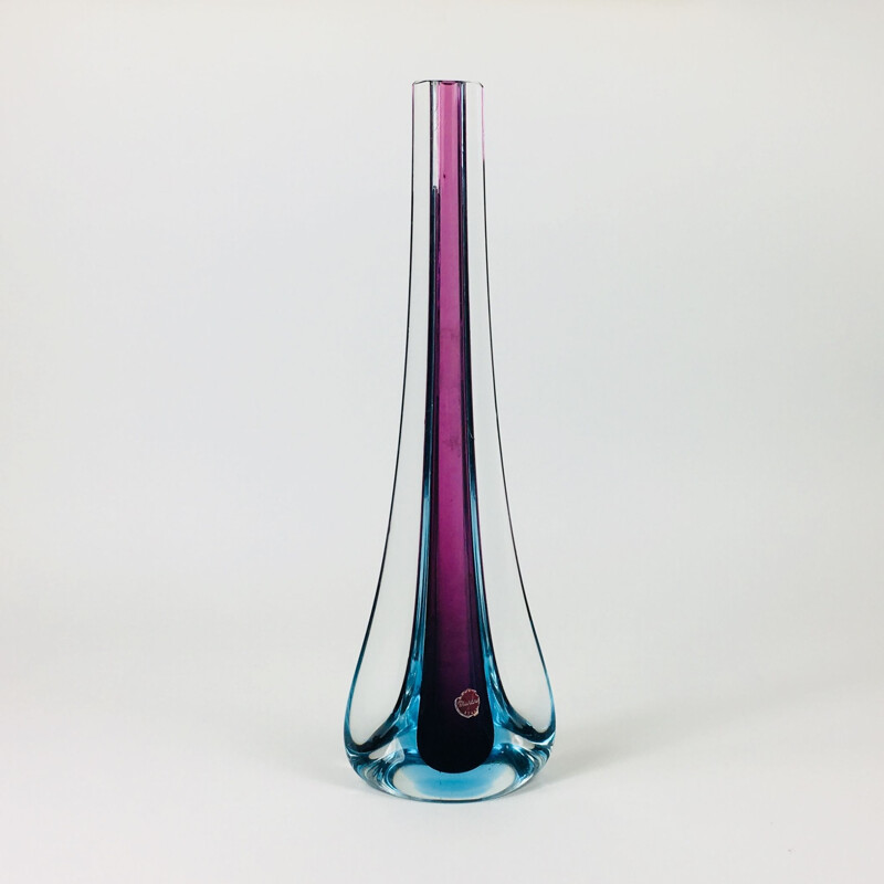 Vase Vintage en verre de Murano par Flavio Poli pour Seguso 1960