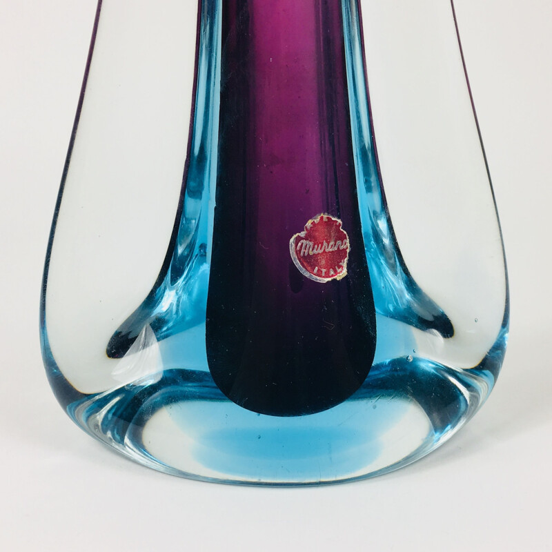 Vase Vintage en verre de Murano par Flavio Poli pour Seguso 1960