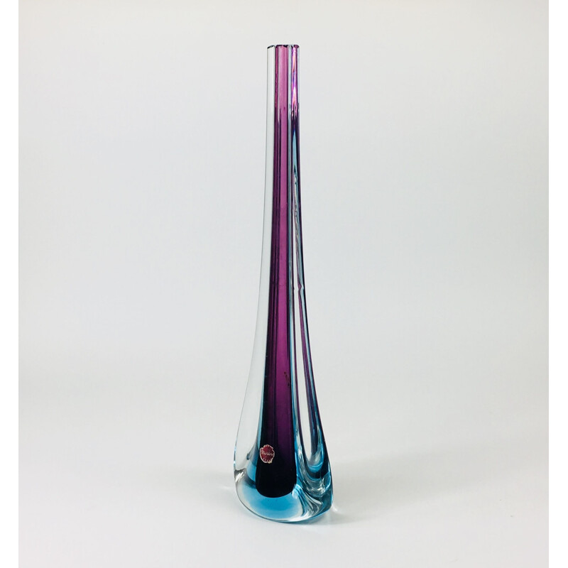 Vase Vintage en verre de Murano par Flavio Poli pour Seguso 1960