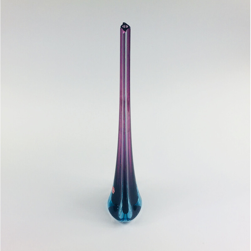 Vase Vintage en verre de Murano par Flavio Poli pour Seguso 1960