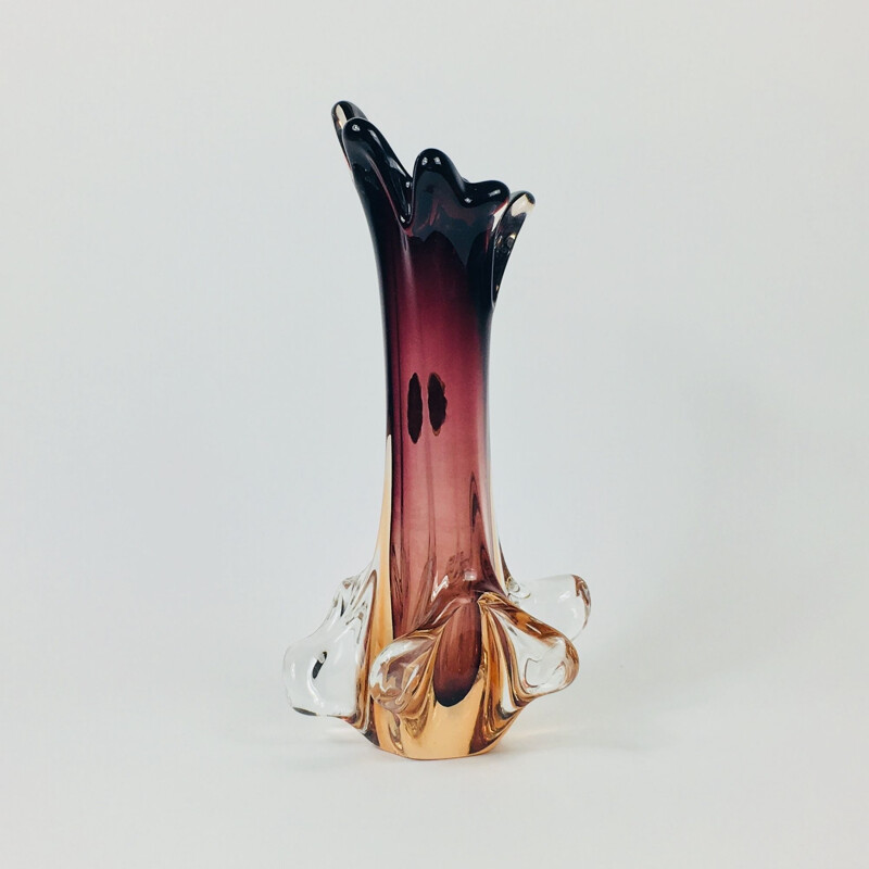Vase Vintage en verre de Murano de Fratelli Toso 1960