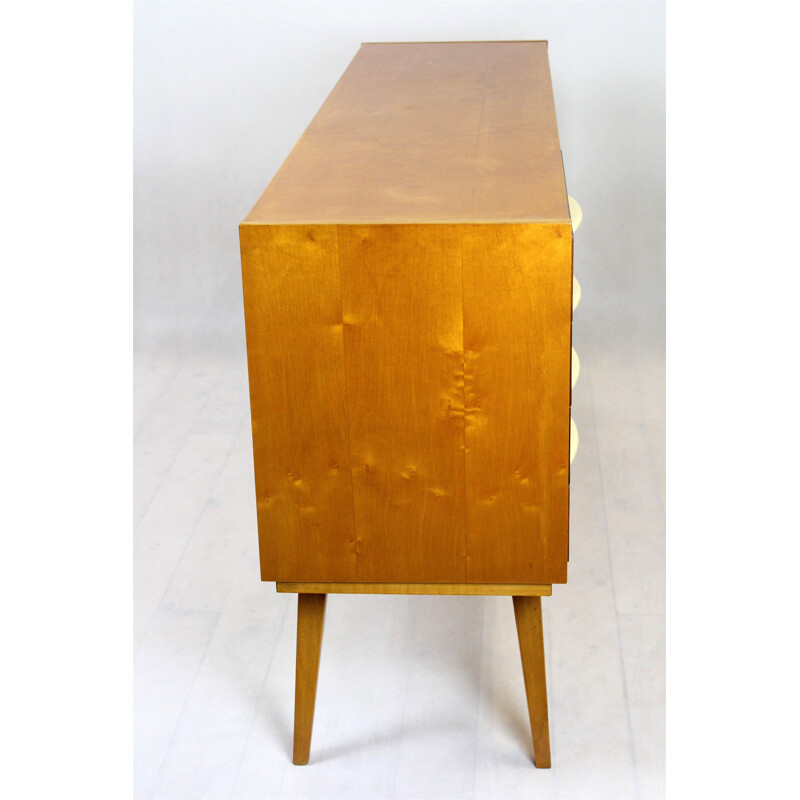 Vintage birch and mahogany sideboard, Czechoslovakia 1960