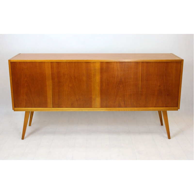 Credenza vintage in betulla e mogano, Cecoslovacchia 1960