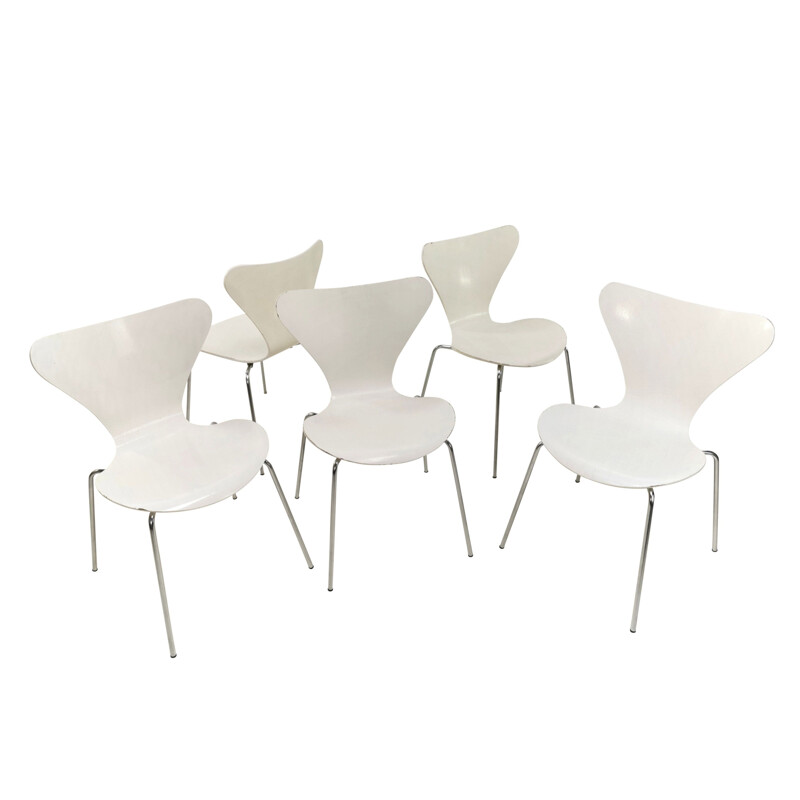 Set of 5 Mid Century Dining Chairs Arne Jacobsen For Fritz Hansen 1968