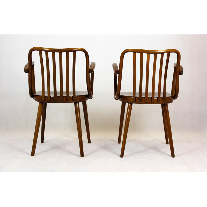Paire de fauteuils vintage en bois tchèque  par Antonin Suman pour Ton 1960
