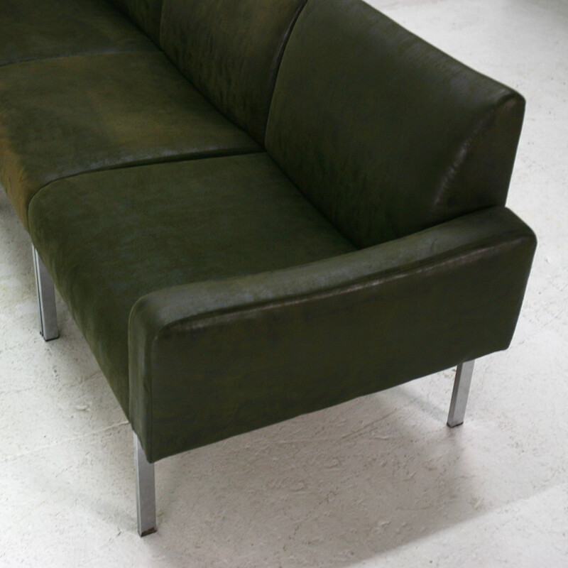 German modular greyish green 2 or 3-seater sofa - 1960s
