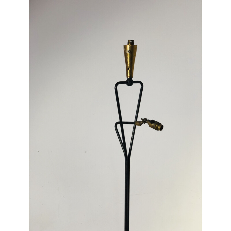 Vintage metal floor lamp with double bulb