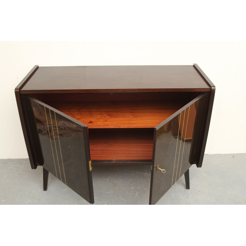 Vintage sideboard in glossy mahogany 1950s