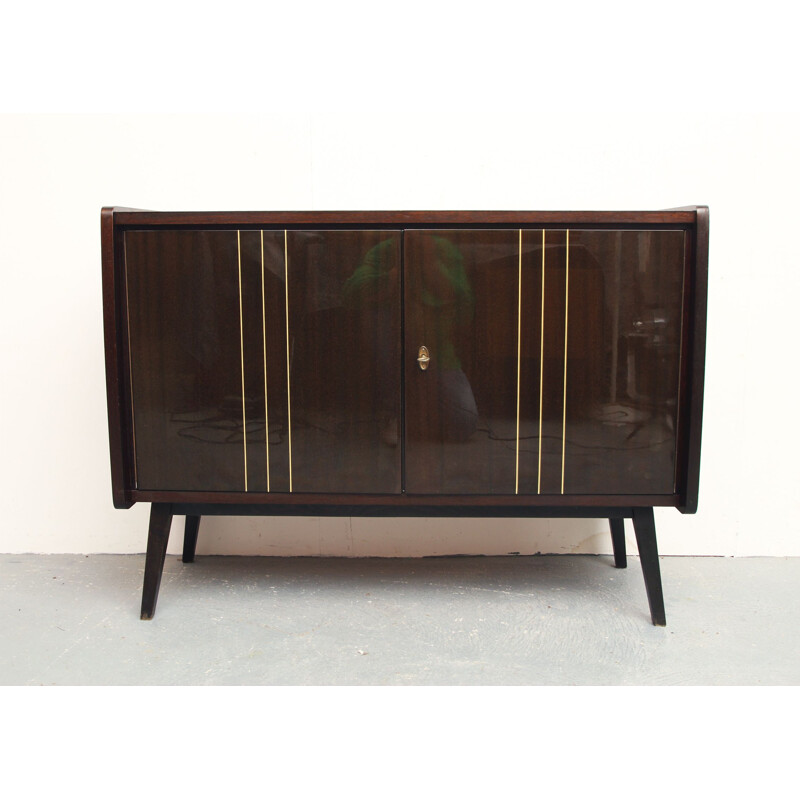 Vintage sideboard in glossy mahogany 1950s