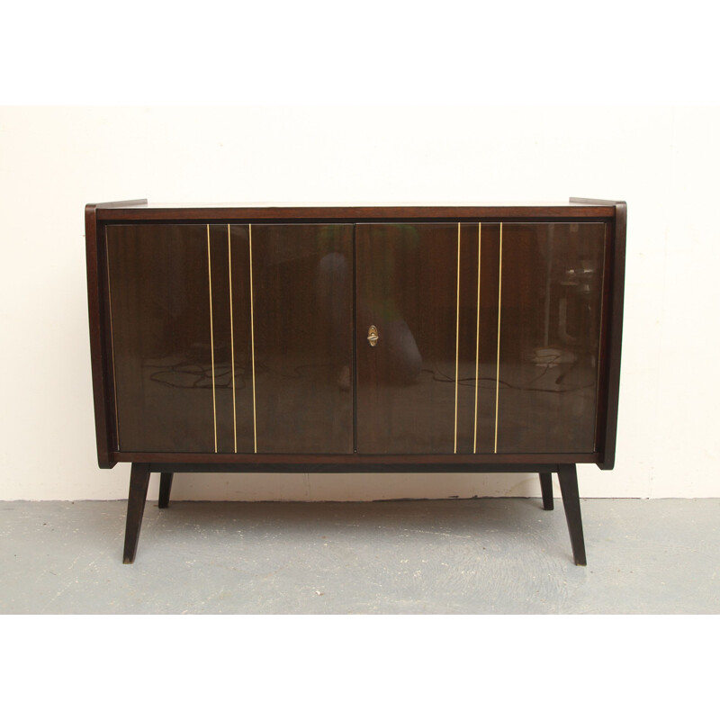 Vintage sideboard in glossy mahogany 1950s