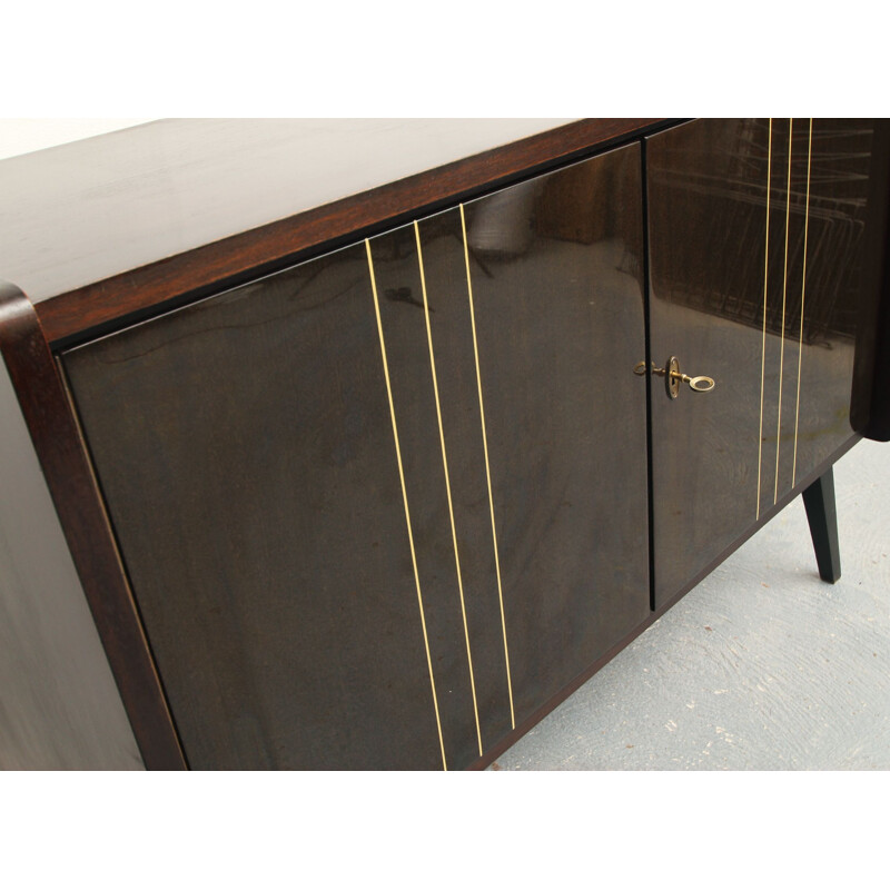 Vintage sideboard in glossy mahogany 1950s