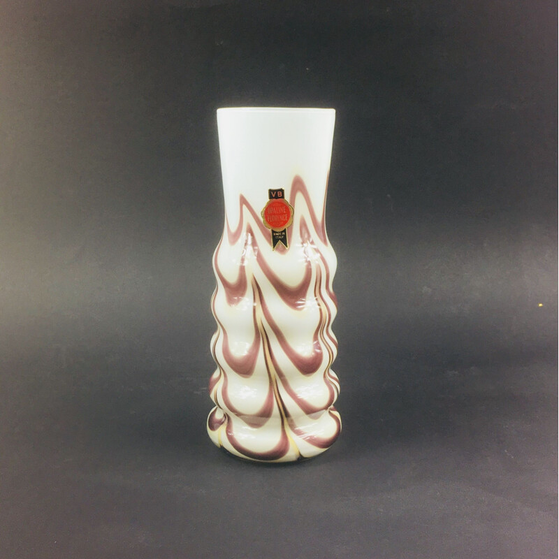 Vase en verre vintage de Carlo Moretti pour Opaline Florence, Italie 1970