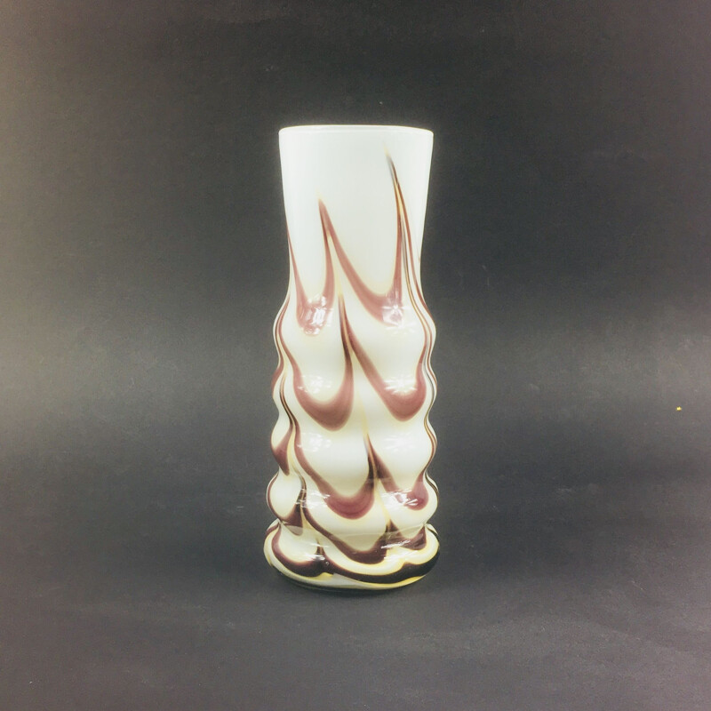 Vintage Glass Vase by Carlo Moretti for Opaline Florence,Italian  1970s